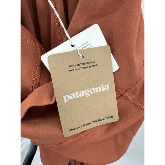 Patagonia Women's Maipo 7/8 Length Stash Tights Burl Red Size Large L New 24885 - Picture 10 of 12